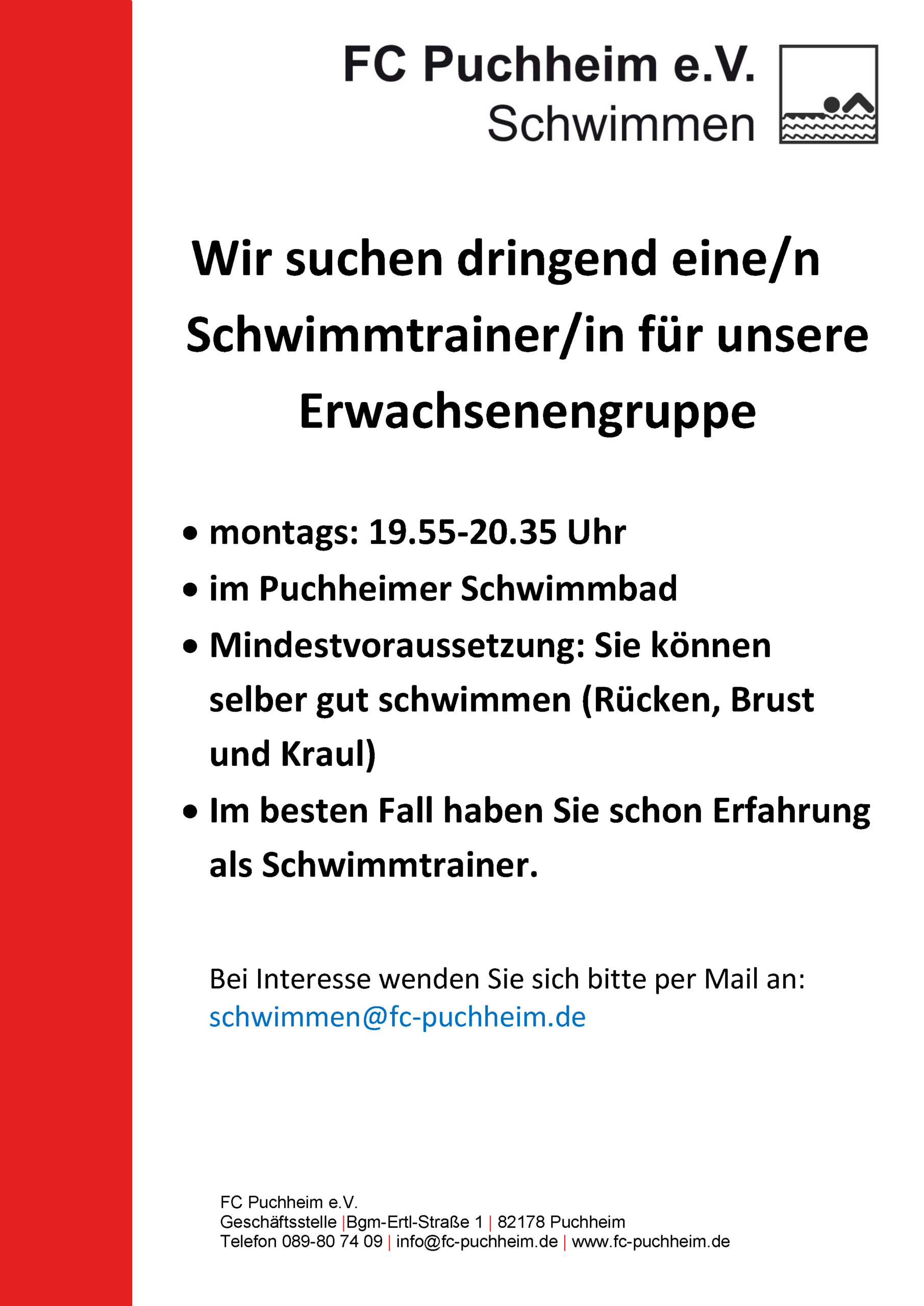 2026_02_19 Schwimmen Suche nach ÜL Mo. Erw.gruppe